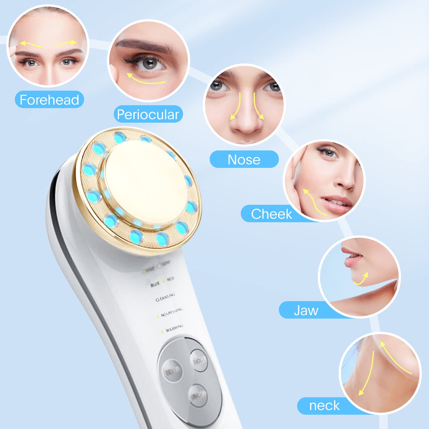 Galvanic Facial Machine Face Massager 7 in 1 Skin Care Tools High Frequency Facial Machine - Image 5